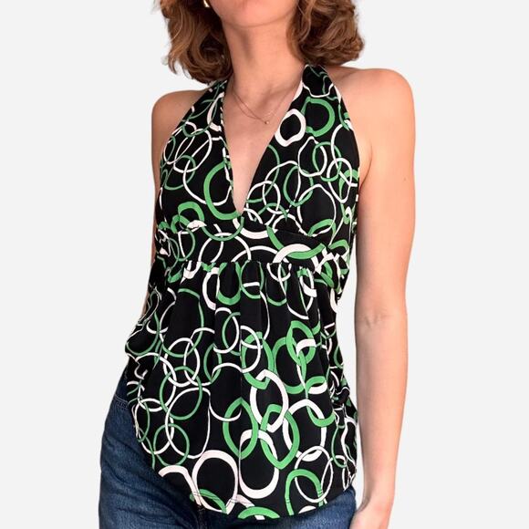 Slinky halter top green black white size large from rampage - Picture 3 of 8